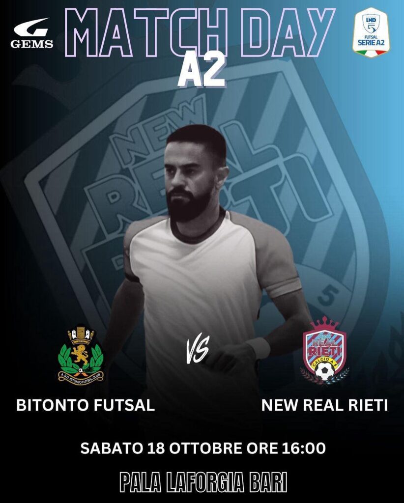 New Real Rieti a Bitonto per la prima trasferta della stagione
