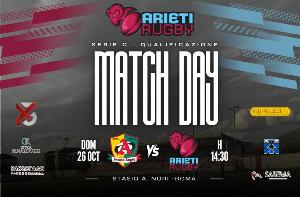 Domenica gli Arieti sfidano gli Arnold Rugby a Roma