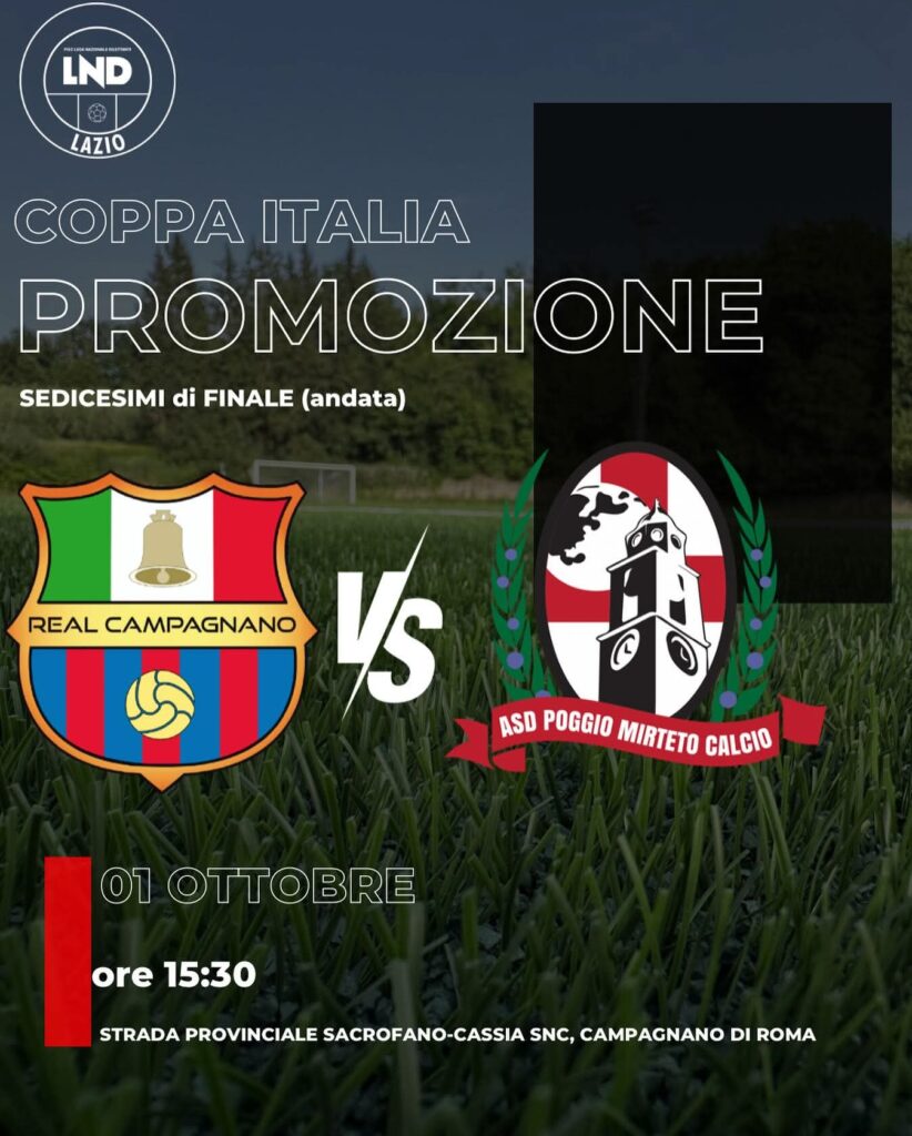 Poggio Mirteto, inizia la Coppa Italia: ecco chi sfida ai sedicesimi