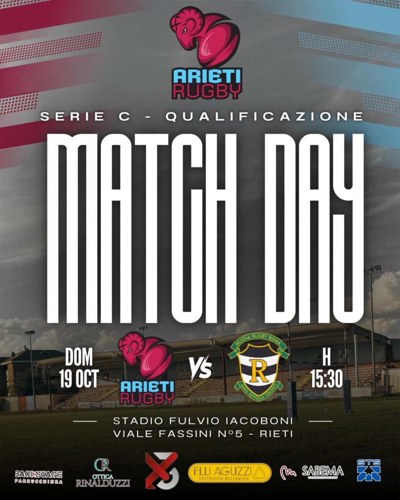 Domani primo match per gli Arieti che affrontano la Nuova Rugby Roma allo “Iacoboni”