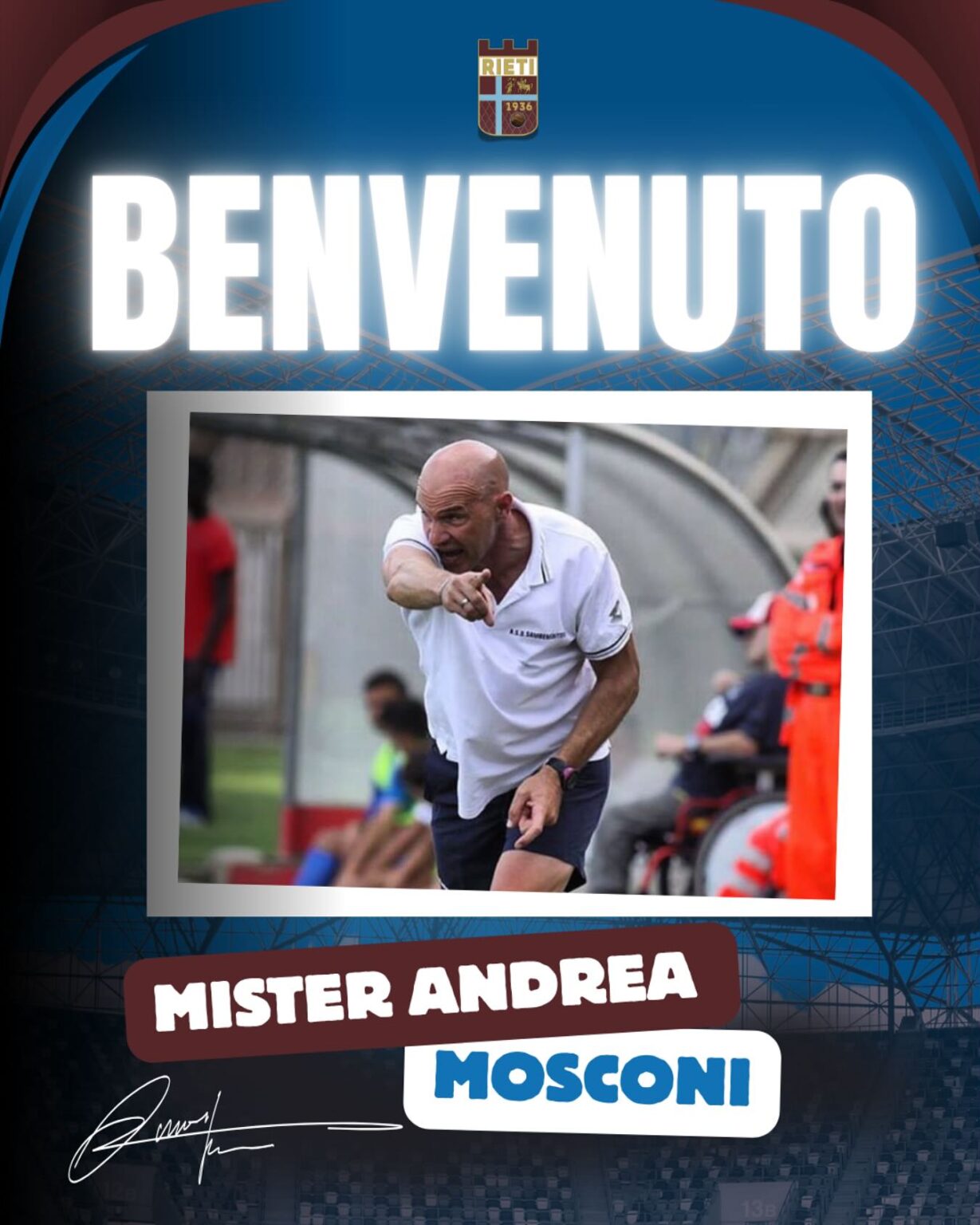 Andrea Mosconi è il nuovo tecnico del Rieti: l’annuncio ufficiale