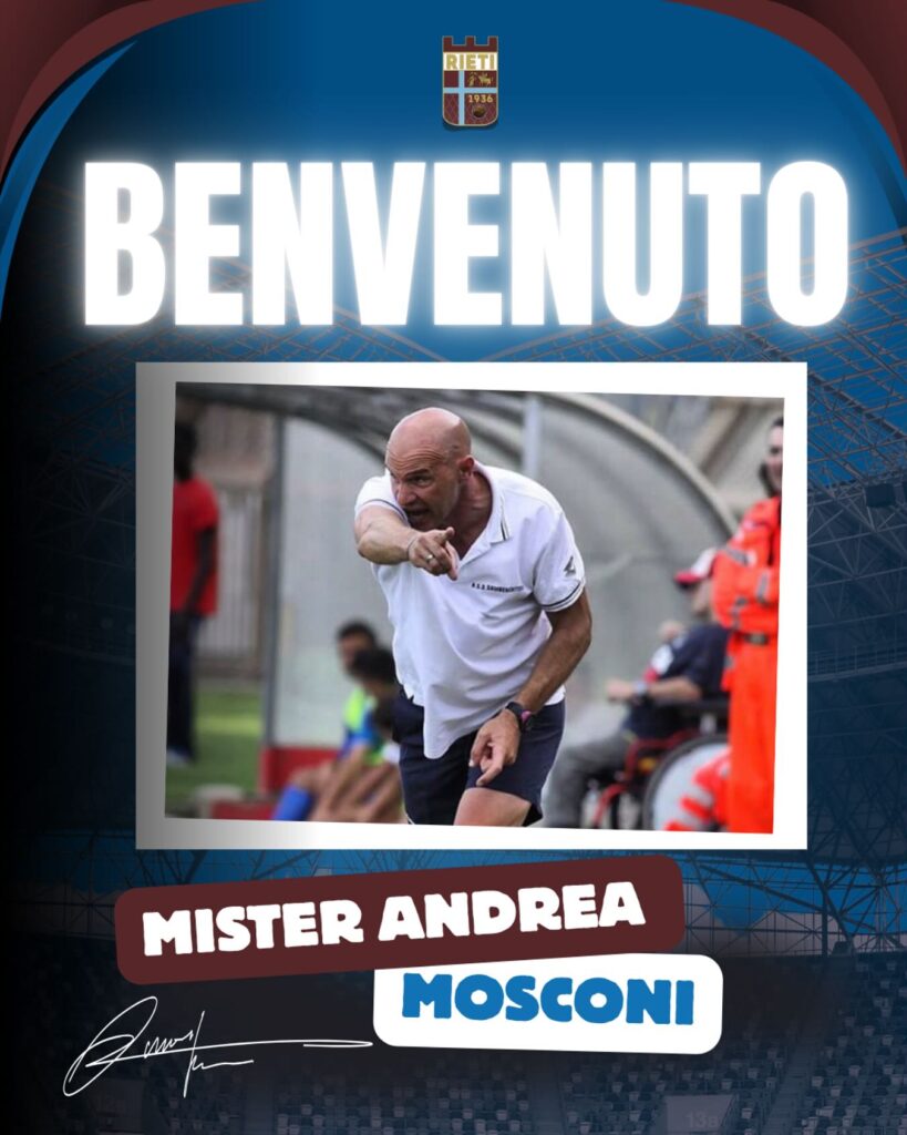 Andrea Mosconi è il nuovo tecnico del Rieti: l’annuncio ufficiale