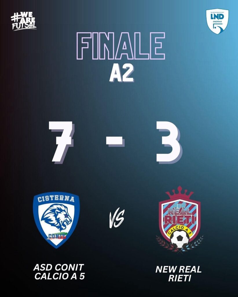 New Real Rieti, terzo ko di fila: il Cisterna 5 vince 7-3